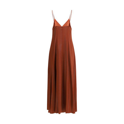 Orange Silk Casual Dress