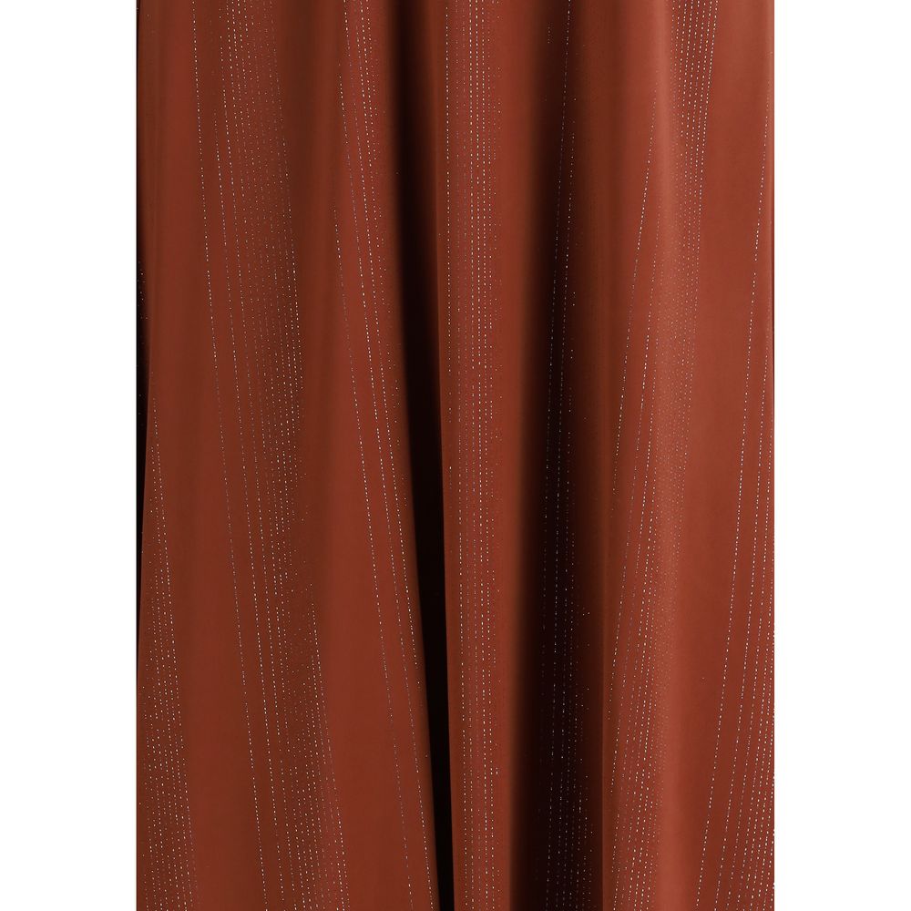 Orange Silk Casual Dress