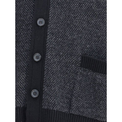 Black Fleece Wool Cardigan