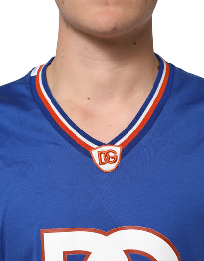 Blue Cotton DG Logo Mesh Jersey T-shirt