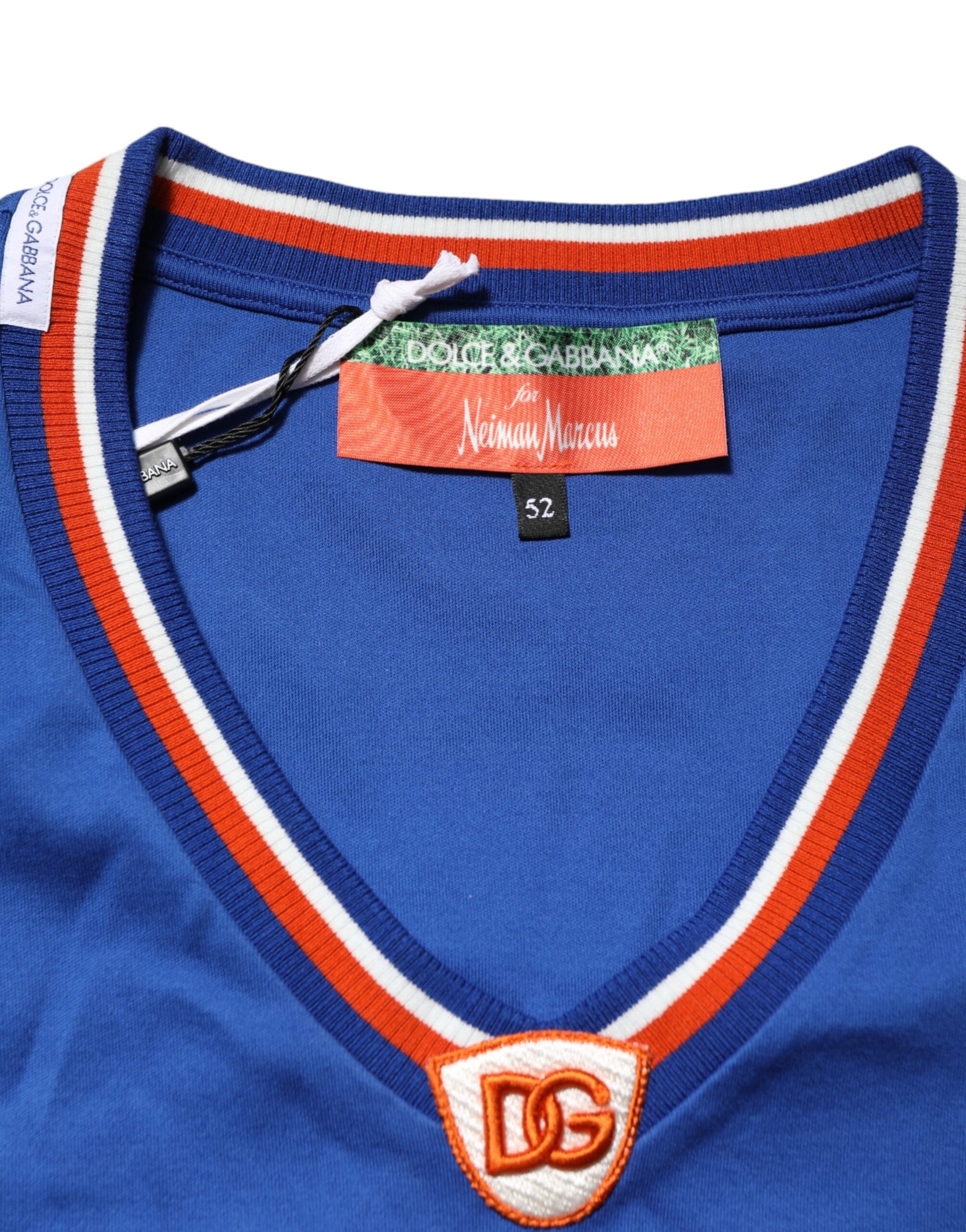 Blue Cotton DG Logo Mesh Jersey T-shirt