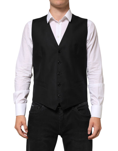 Black Wool Dress Formal Men Waistcoat Vest