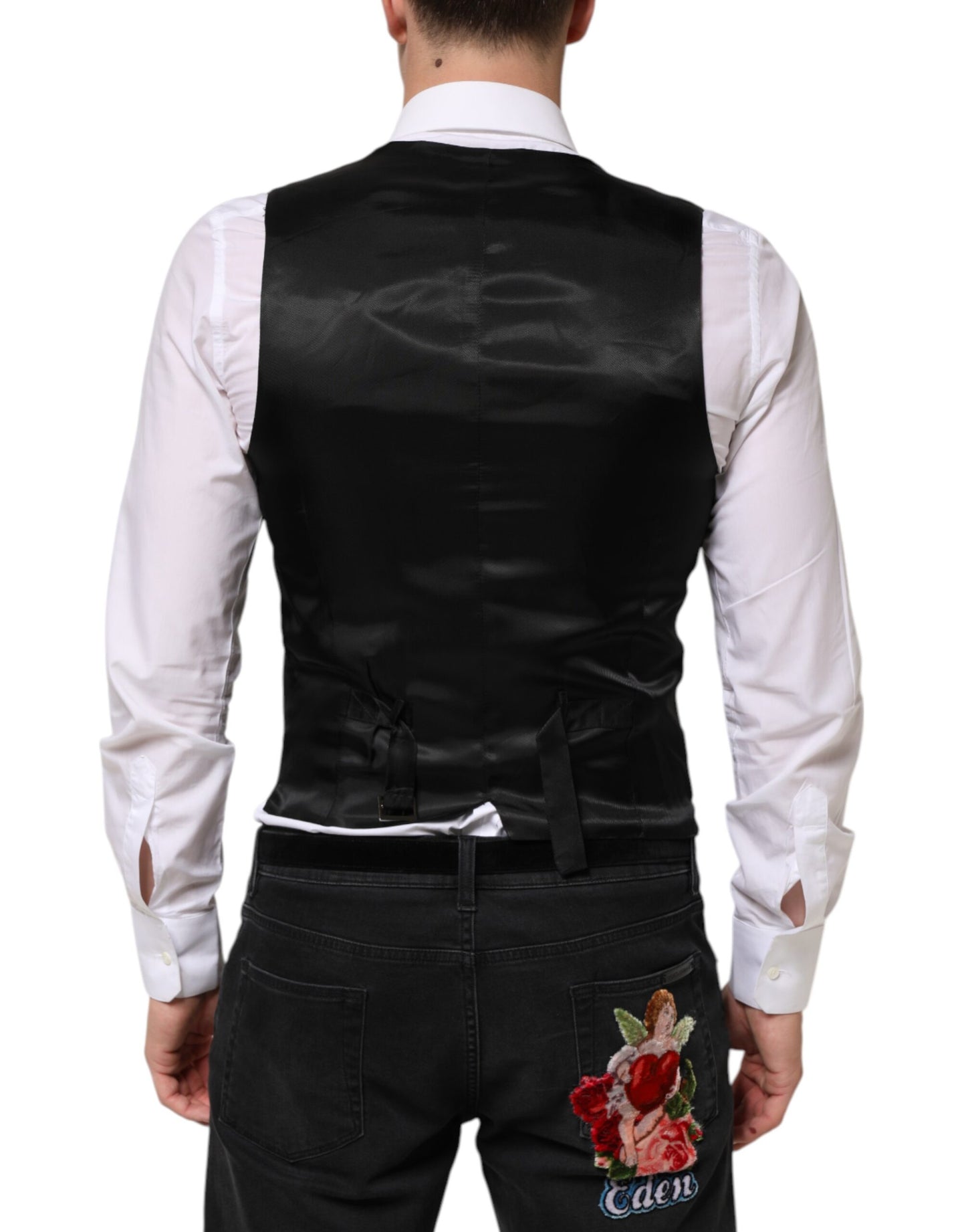 Black Wool Dress Formal Men Waistcoat Vest