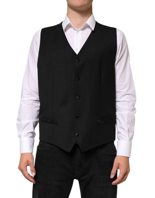 Black Wool Dress Formal Men Waistcoat Vest