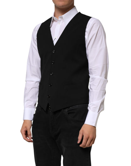 Black Wool Dress Formal Men Waistcoat Vest