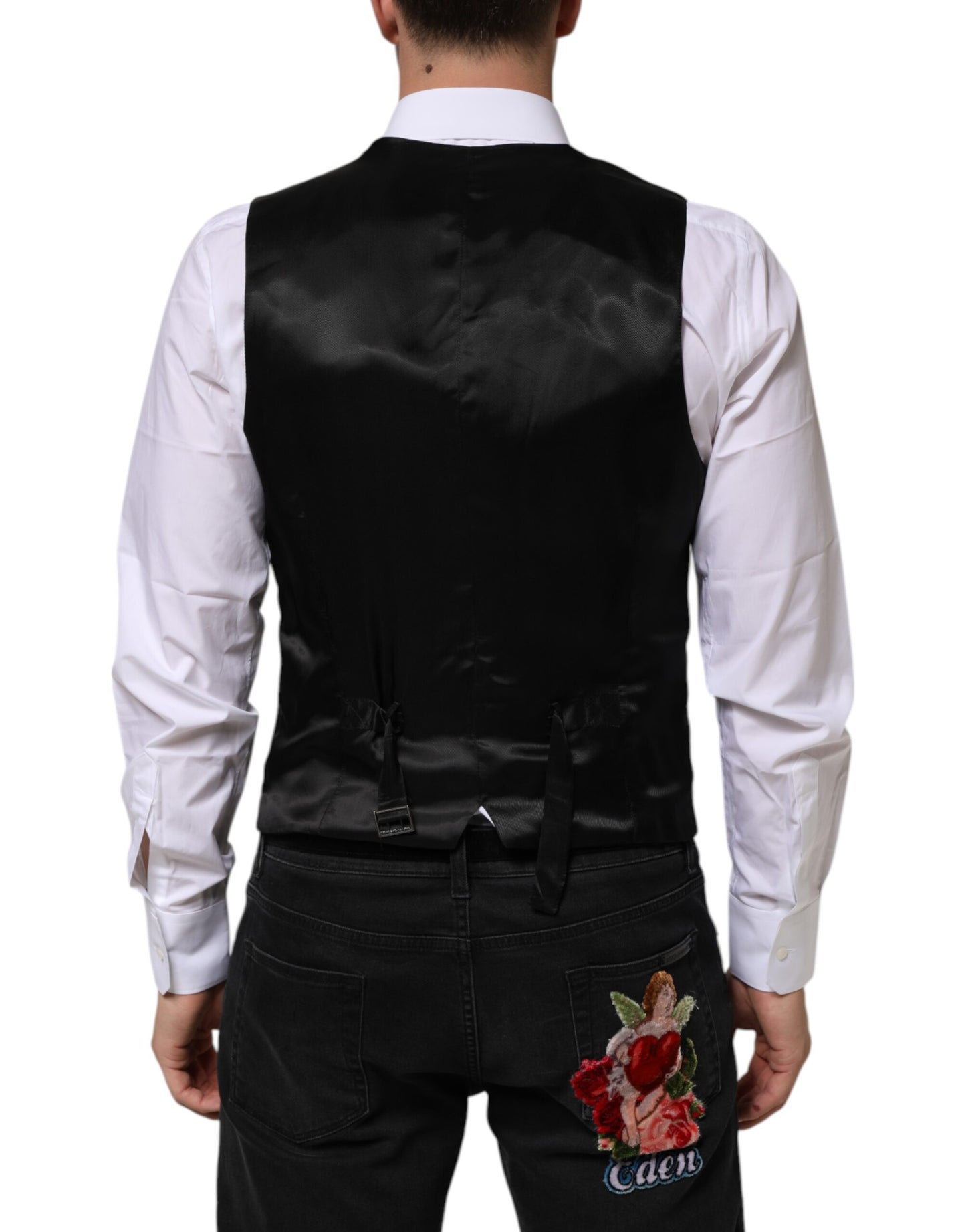 Black Wool Dress Formal Men Waistcoat Vest
