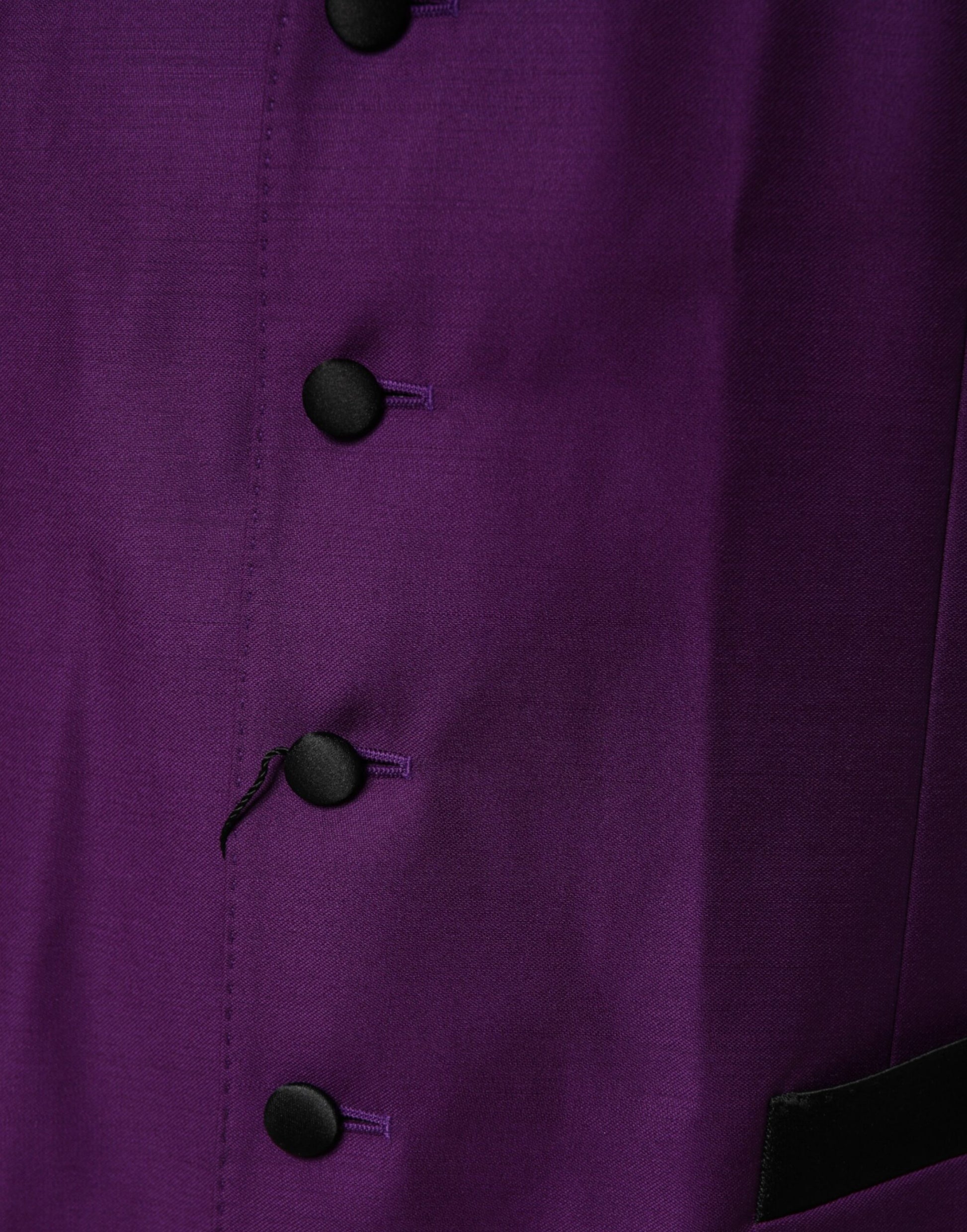 Purple Wool Dress Formal Waistcoat Vest