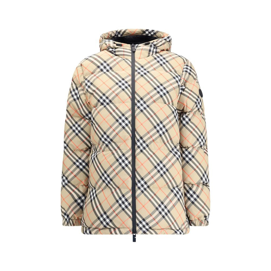 Beige Polyester Full-Length Jacket