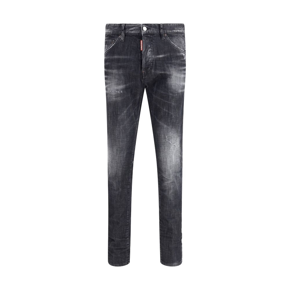 Black Cotton Slim Fit Jeans