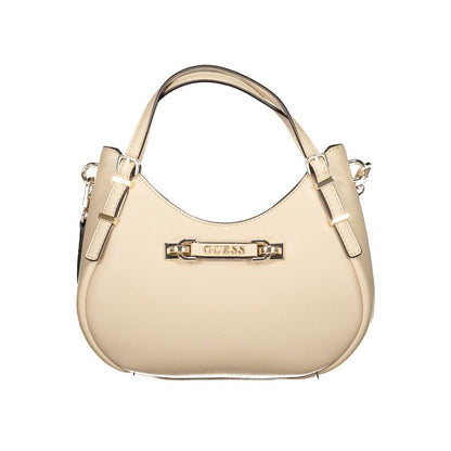 Beige Polyethylene Women Handbag