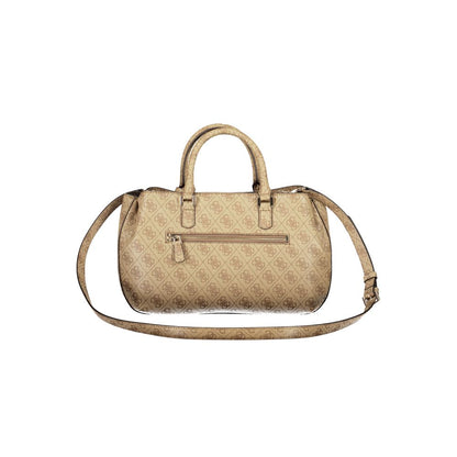 Beige Polyethylene Women Handbag