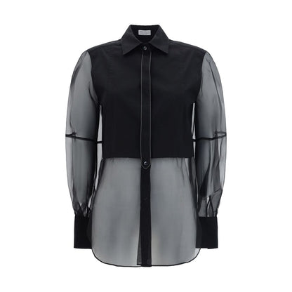 Black Cotton Pattern Shirt