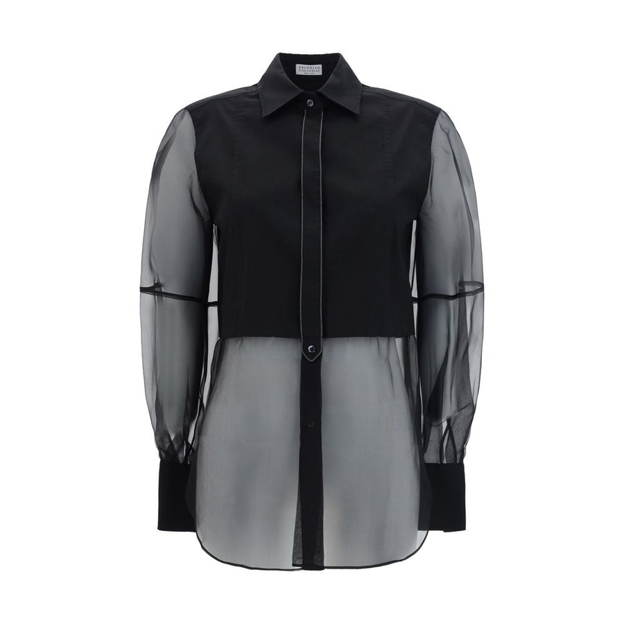 Black Cotton Pattern Shirt