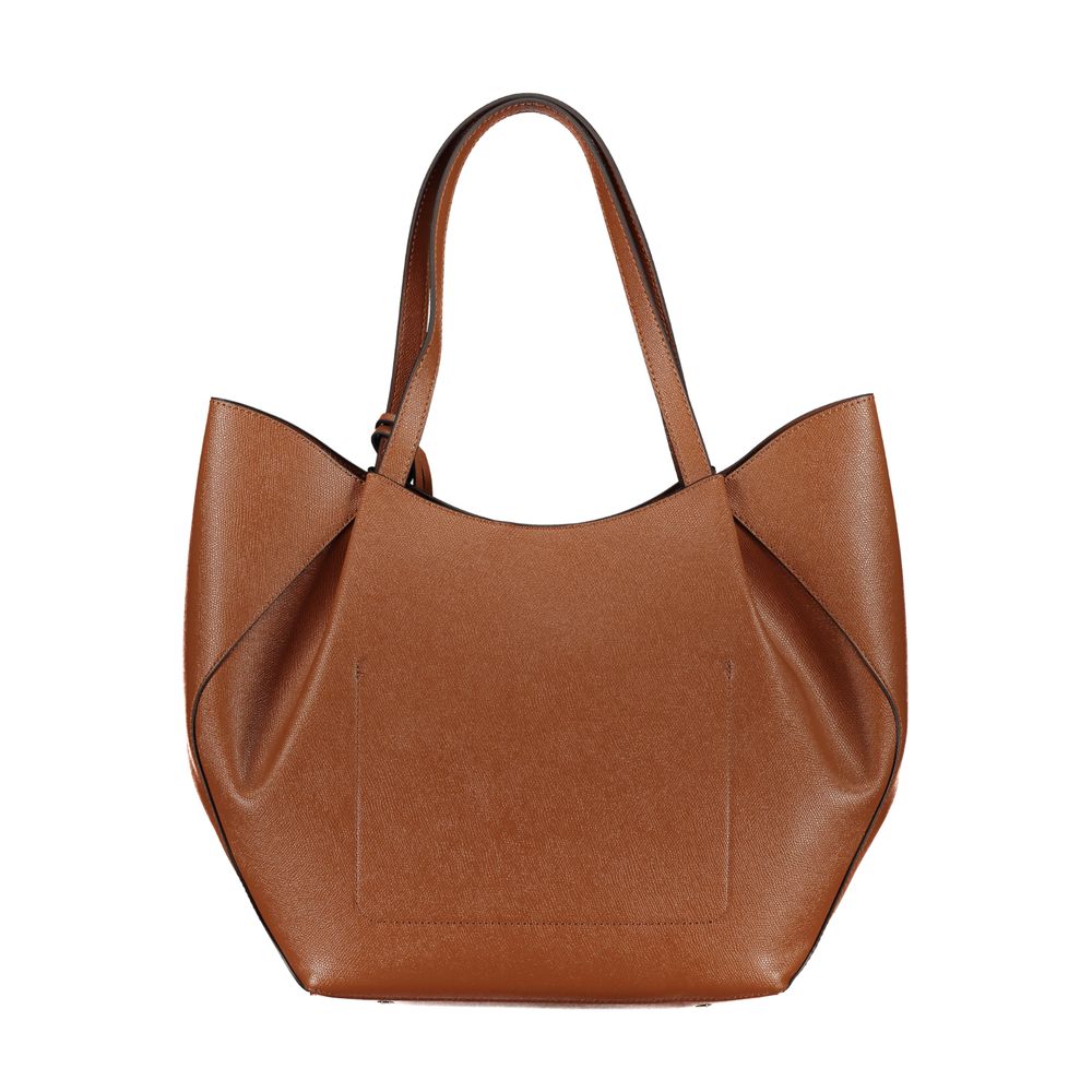 Brown Polyethylene Women Handbag