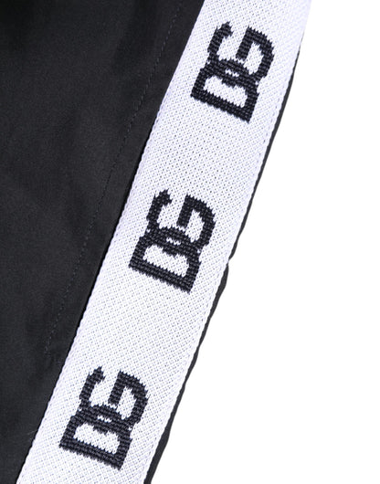 Black Nylon Side Logo Tape Shorts Swimwear