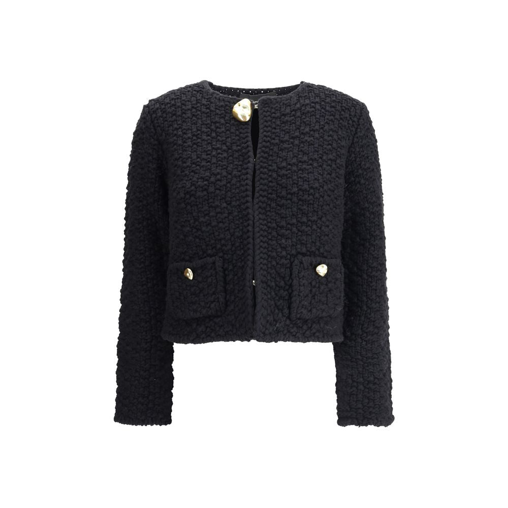 Black Fleece Wool Coat