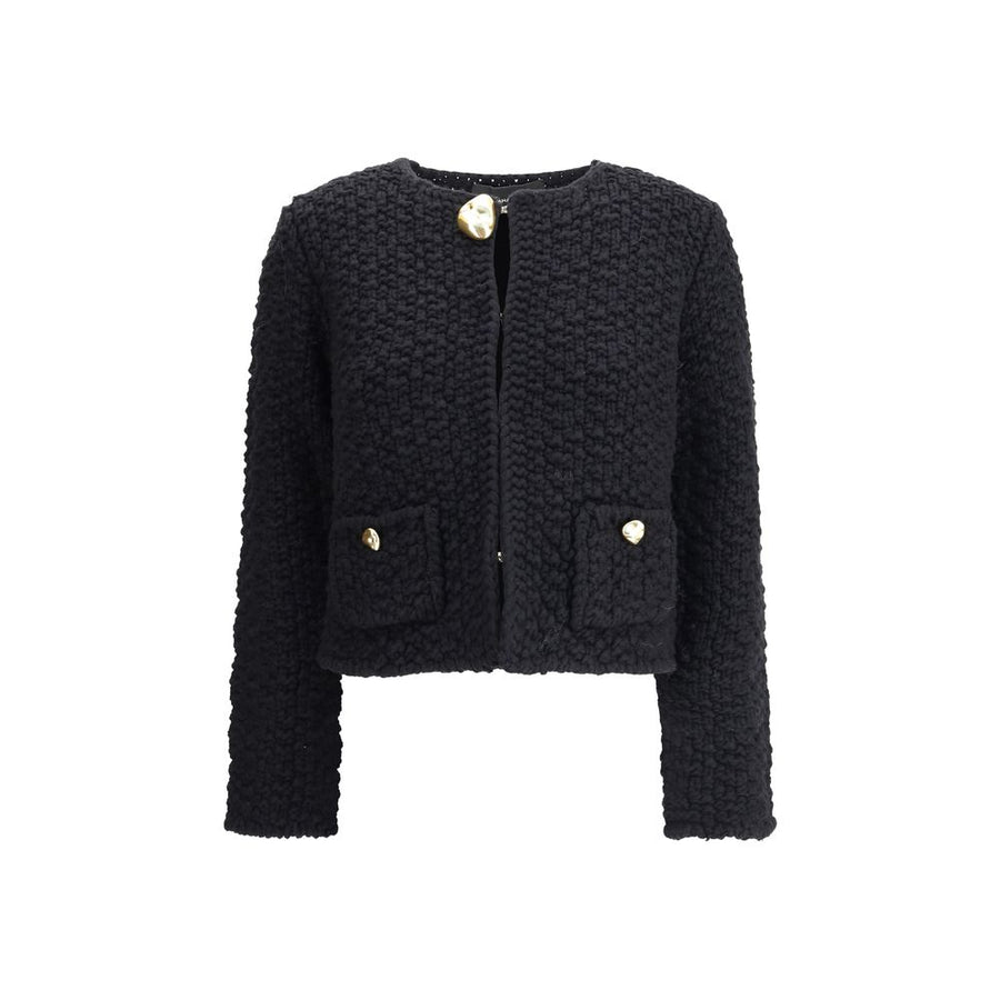 Black Fleece Wool Coat