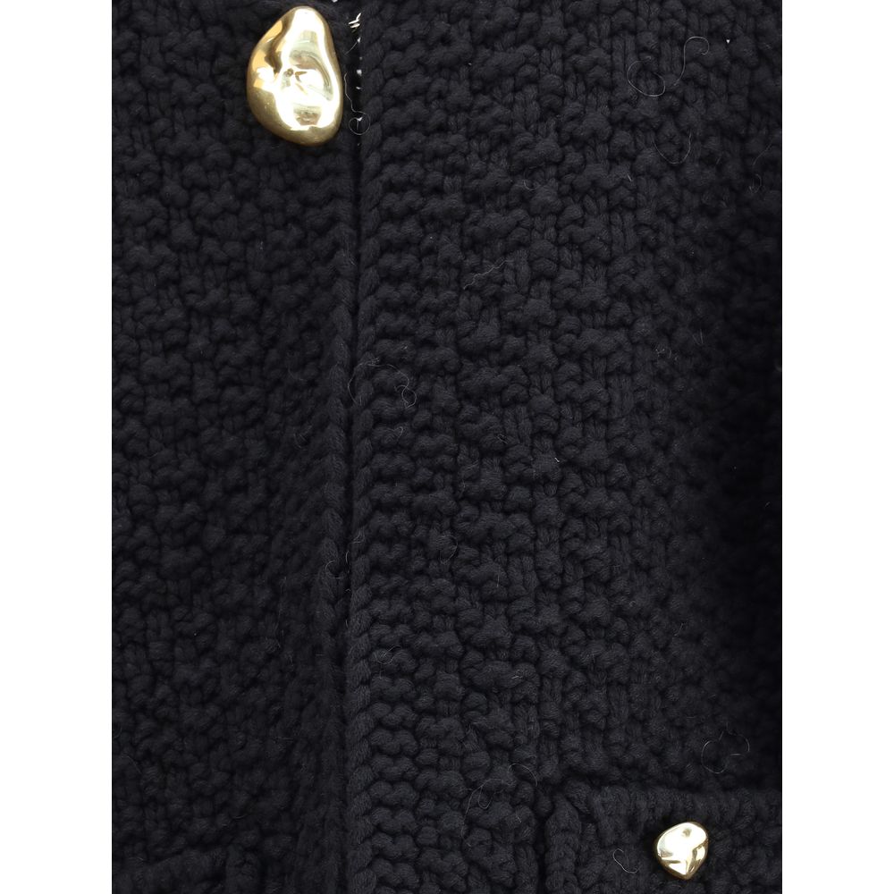 Black Fleece Wool Coat