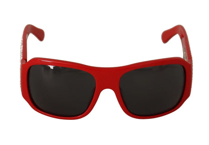 DG4027 Red Crystal Black Lens Shades Sunglasses