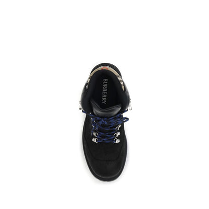 Black Calf Leather Bos Taurus Lace-Up Boots
