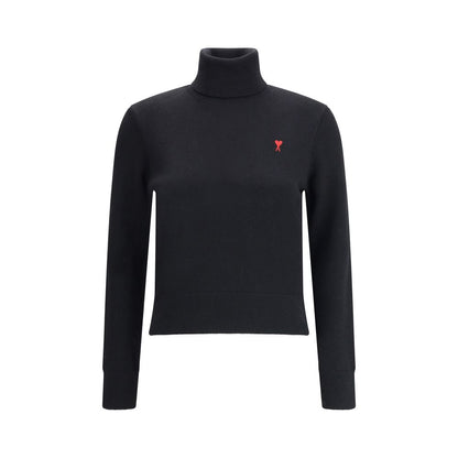Black Merino Wool Turtleneck
