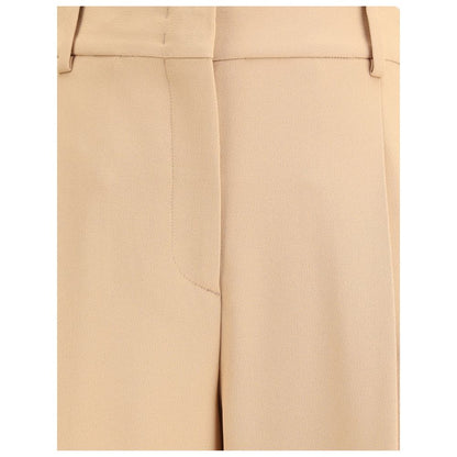 Beige Viscose Casual Pants
