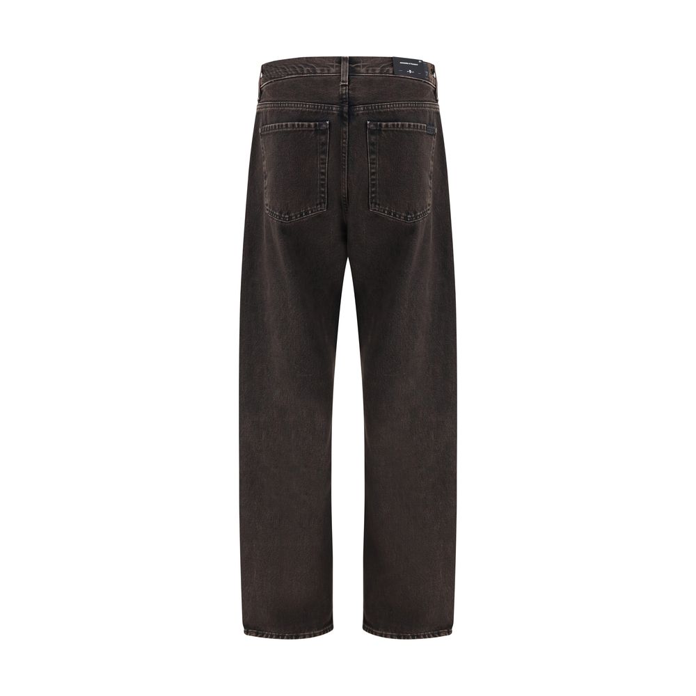 Black Cotton Straight-Leg Jeans