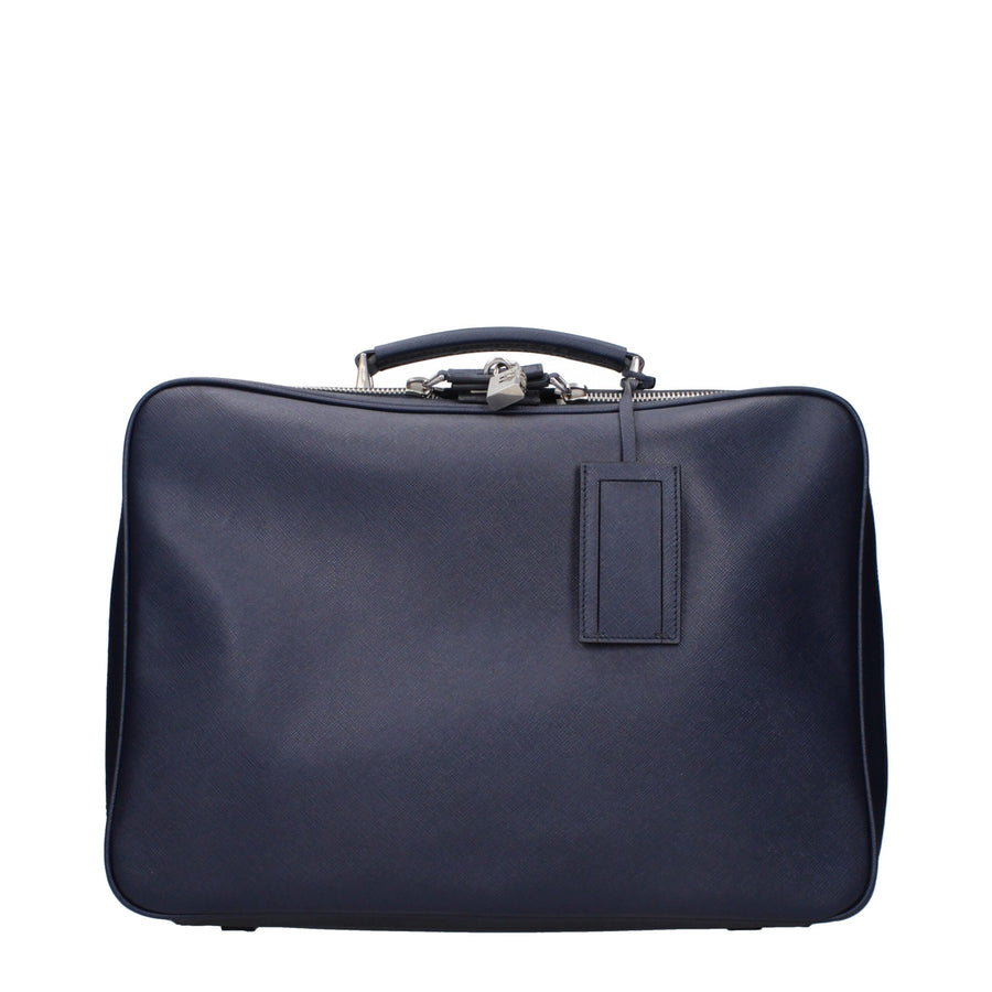 Blue Leather Luggage And Travel