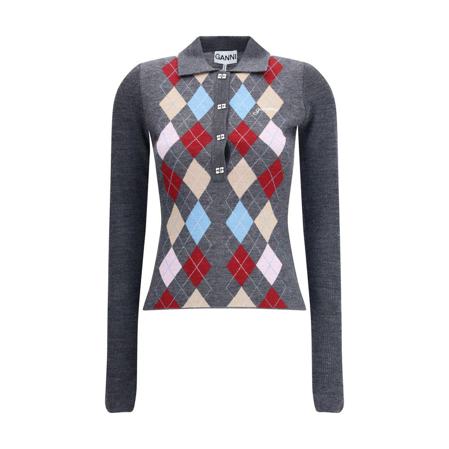 Print polo Sweater