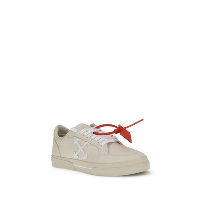Beige Leather Low Top Sneakers