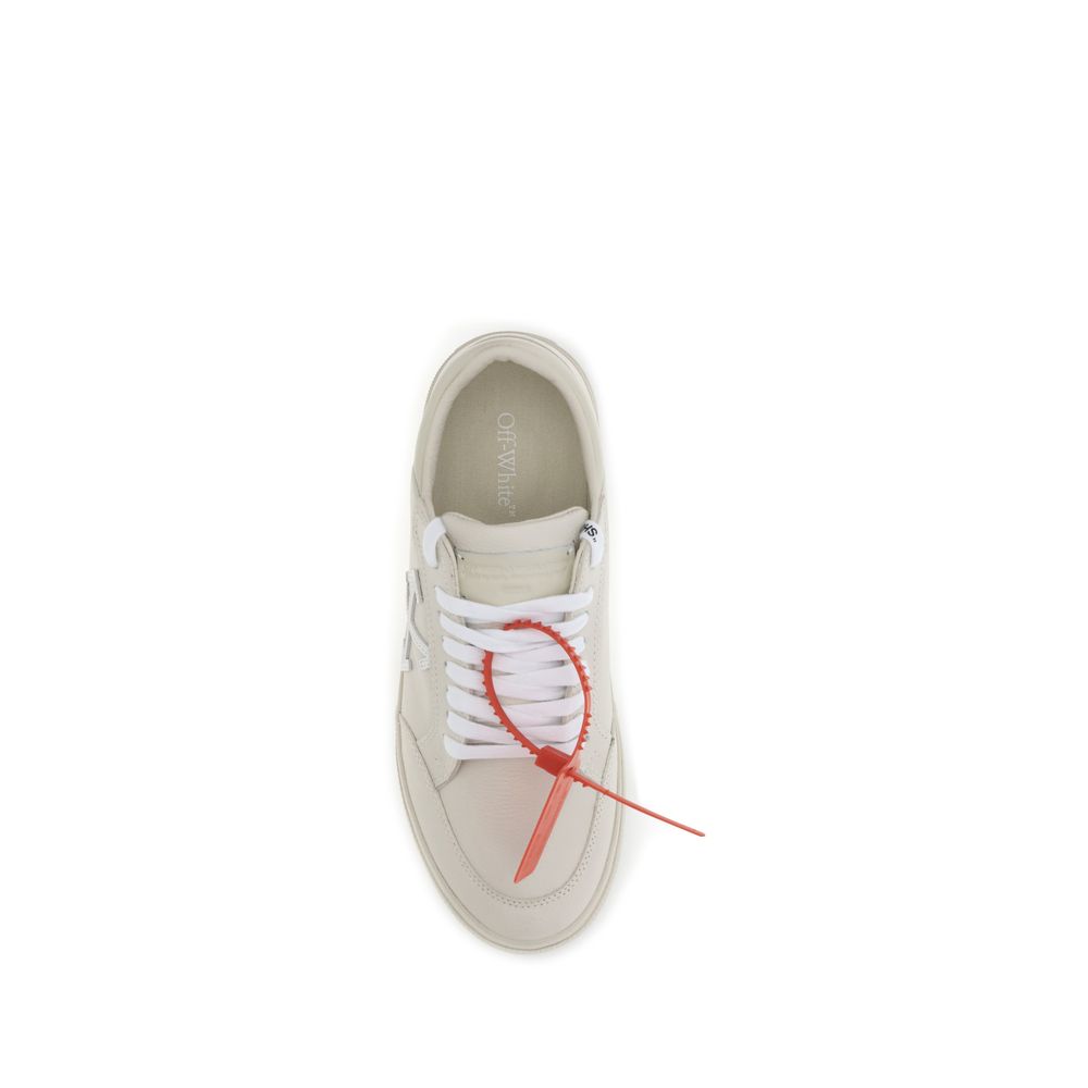 Beige Leather Low Top Sneakers