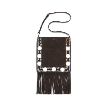 Brown Suede Leather Shoulder Bag