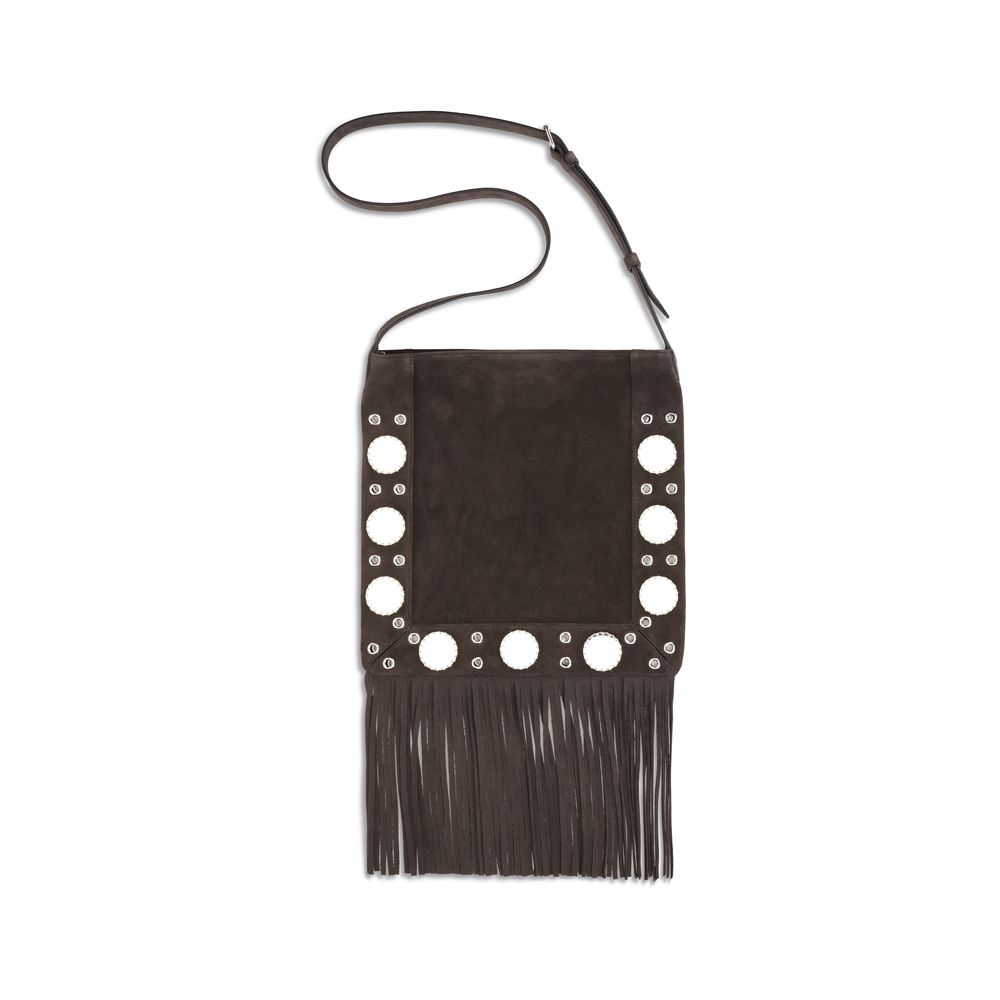 Brown Suede Leather Shoulder Bag
