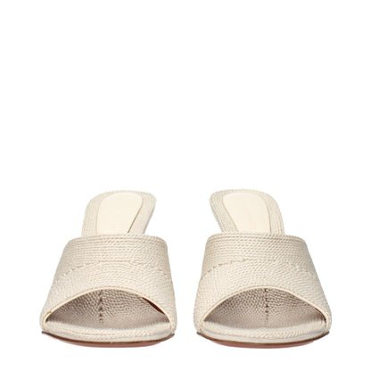 Beige Fabric Slippers