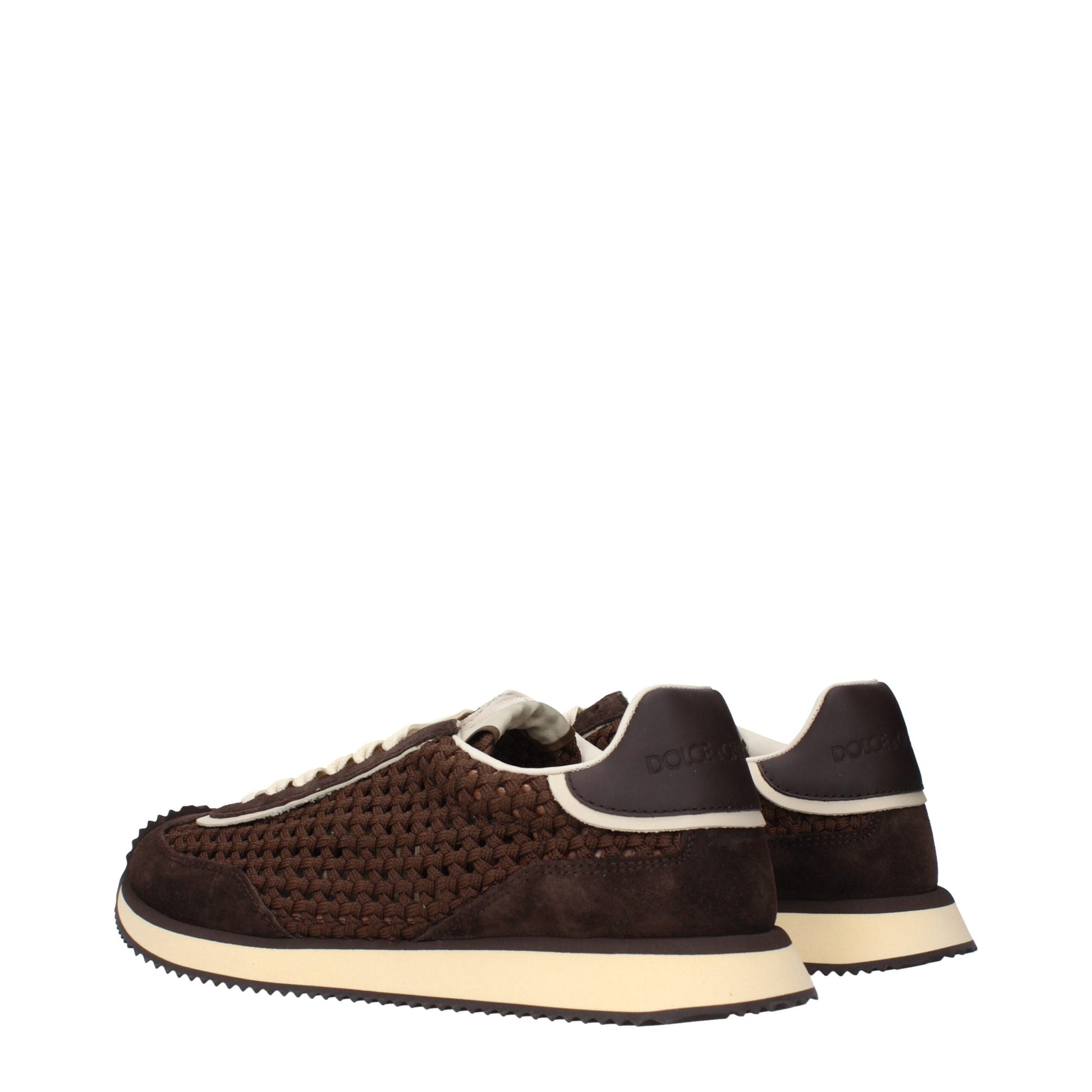 Brown Fabric Low Top Sneakers