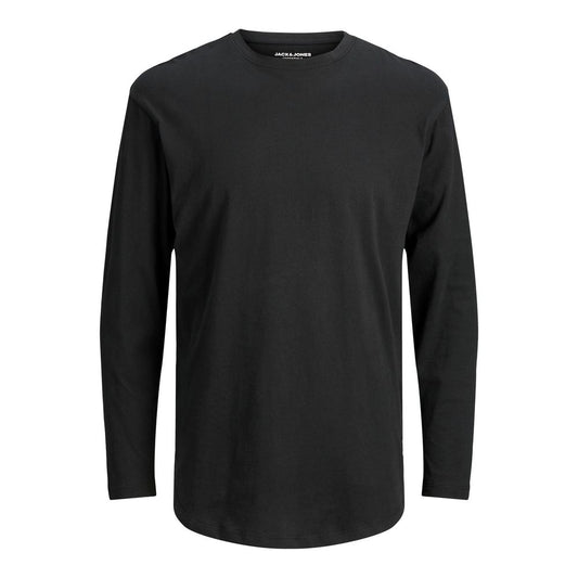 Black Cotton Long Sleeve T-Shirt