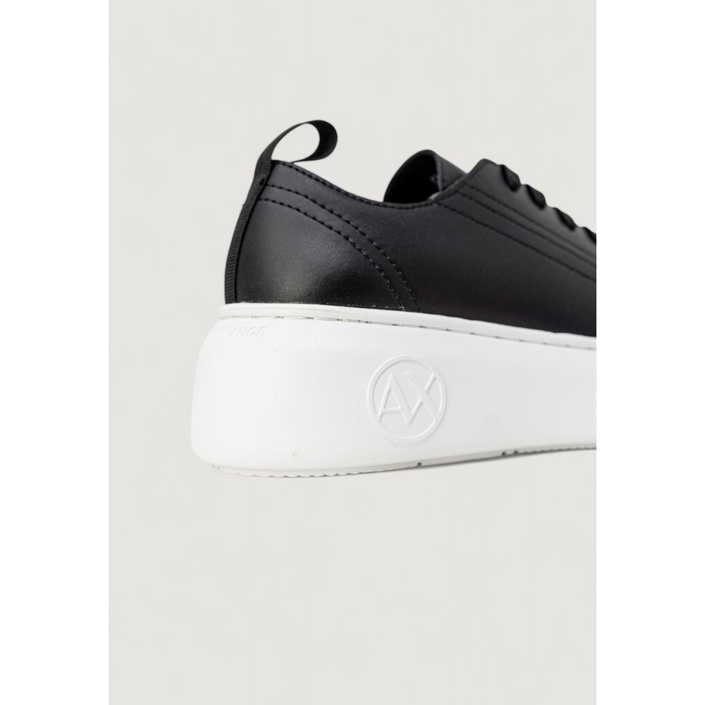 Black Artificial Leather Low Top Sneakers