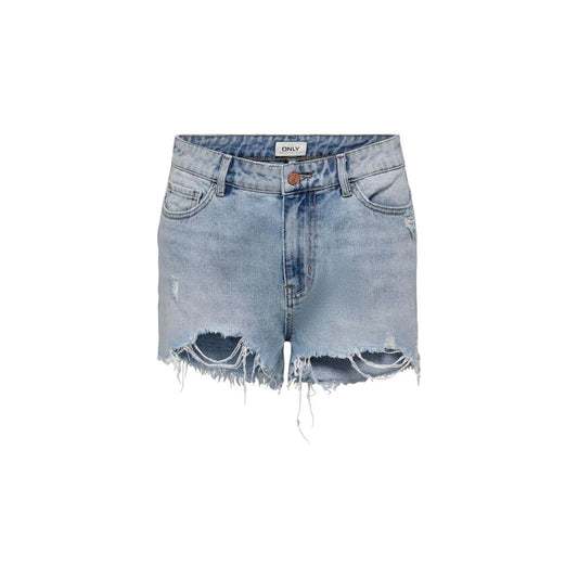 Light Blue Cotton Shorts