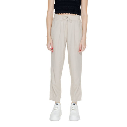 Beige Linen Casual Pants