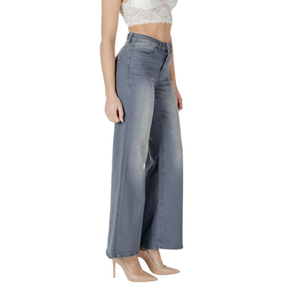 Gray Cotton Bootcut Jeans
