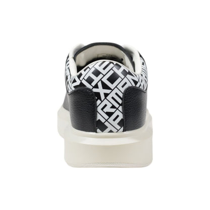 Black And White Leather Low Top Sneakers