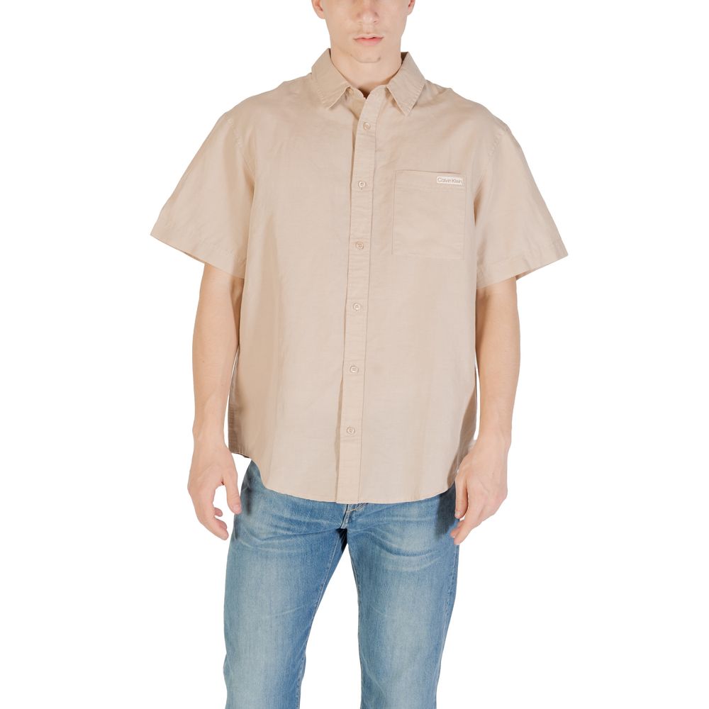 Beige Linen Shortsleeve Shirt