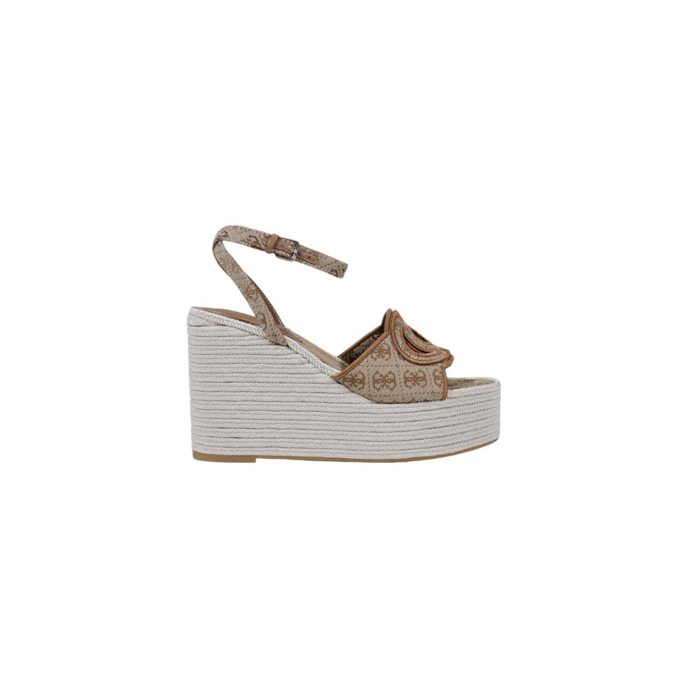 Beige Polyester High Heel Pumps
