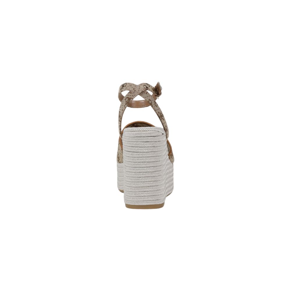 Beige Polyester High Heel Pumps