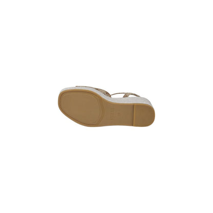 Beige Polyester High Heel Pumps