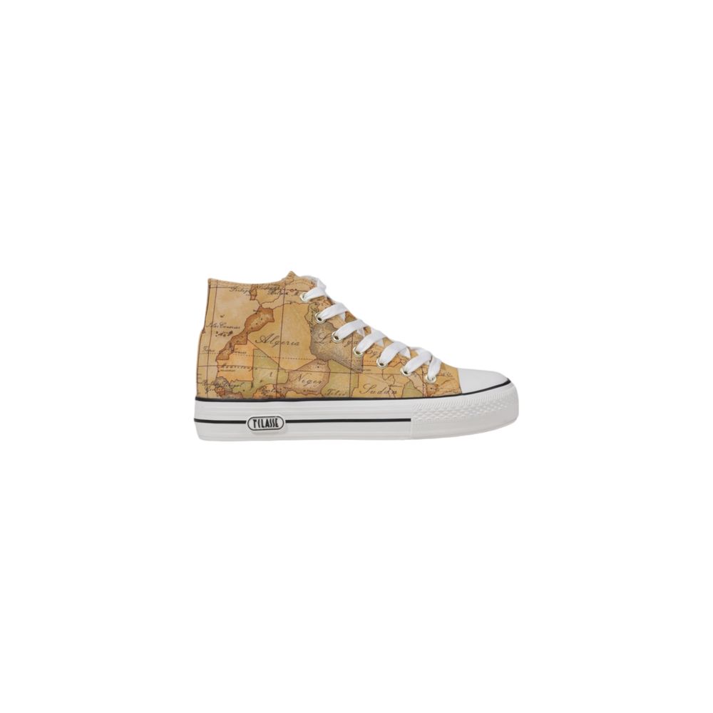 Beige Fabric High Top Sneakers