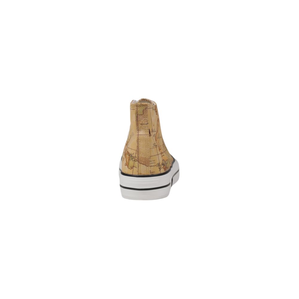 Beige Fabric High Top Sneakers