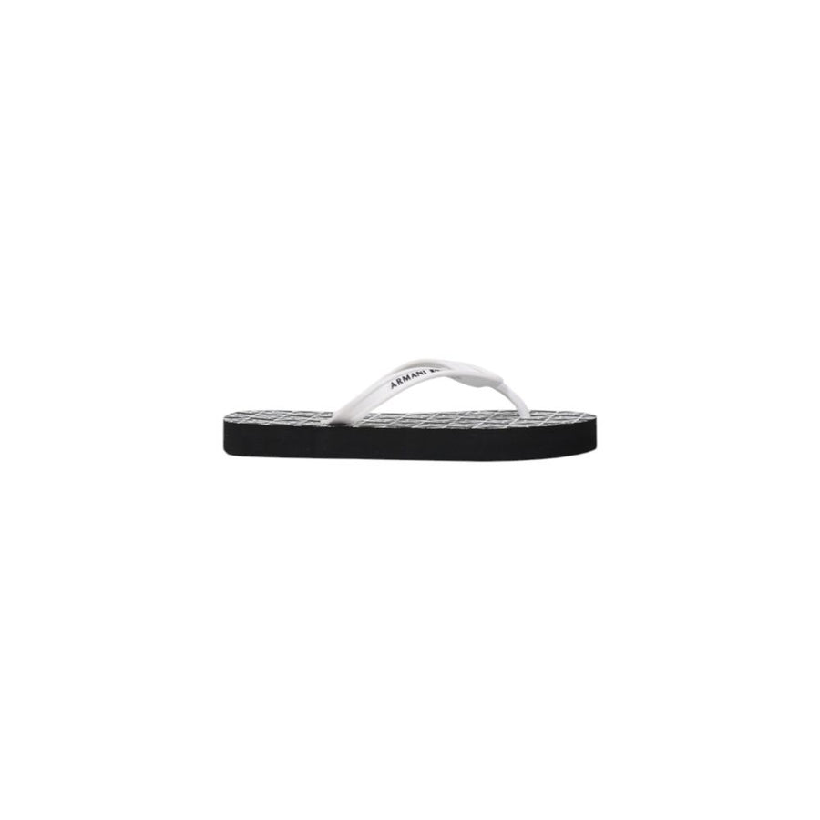 Black And White Rubber Flip-Flop Sandals