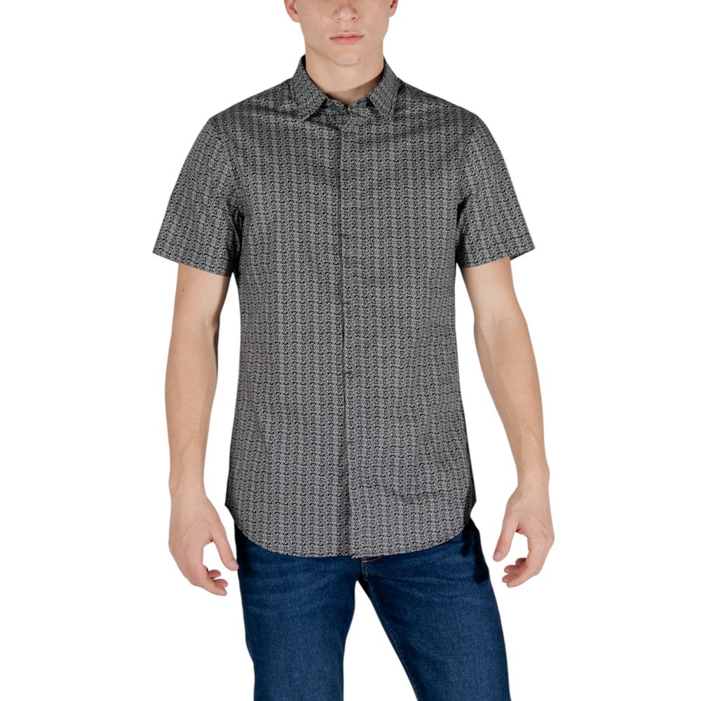 Black Cotton Shortsleeve Shirt