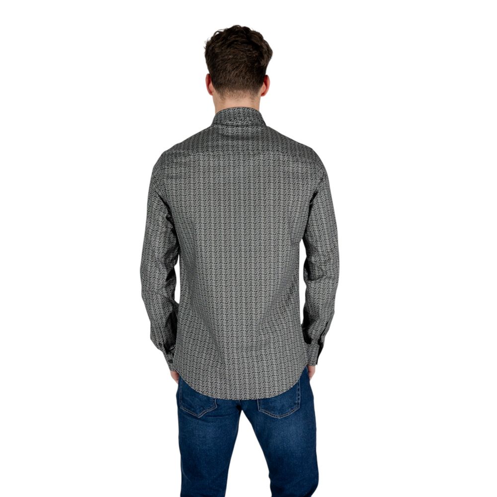 Black Cotton Pattern Shirt